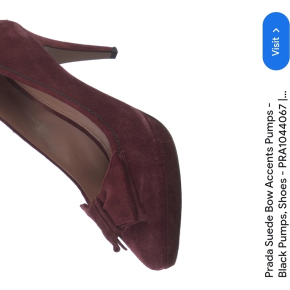 Prada Women's Red Suede Heels size 36 - Picture 4 of 4